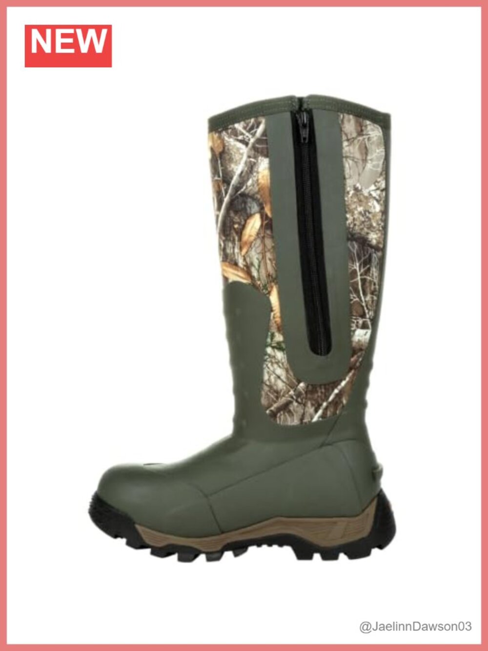 Sport Pro Pull-On Rubber Snake Boot 1200g Insulated Waterproof 16"